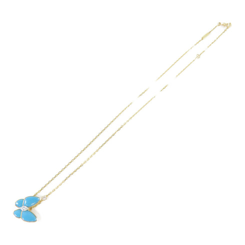 Van Cleef & Arpels Two Butterfly Necklace VCARPTUP00 18K Yellow Gold #40cm