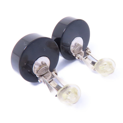 CHANEL CC Earrings Accessories PVC Metal Silver Black Pink