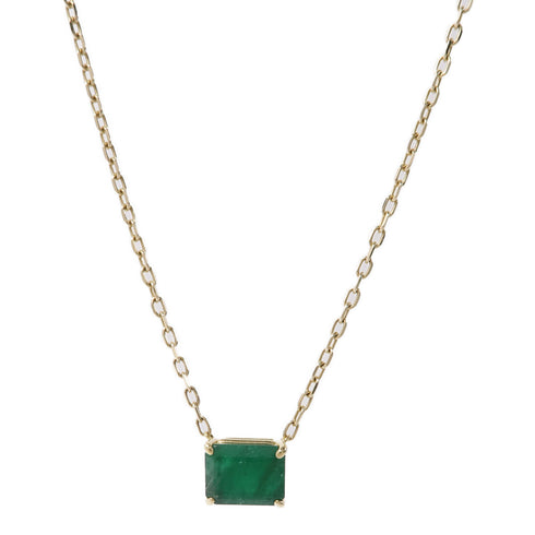 JEWELRY Emerald Necklace Accessories 18K Yellow Gold