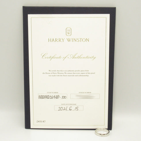 HARRY WINSTON Three Stone Ring WBDPRD3S4BP PT950 Platinum Diamond HW#61 US#9.5