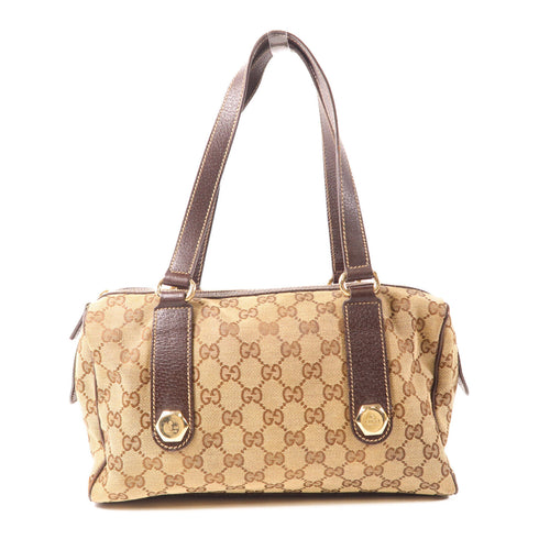 GUCCI GHW Shoulder Bag 152457 GG Canvas Leather