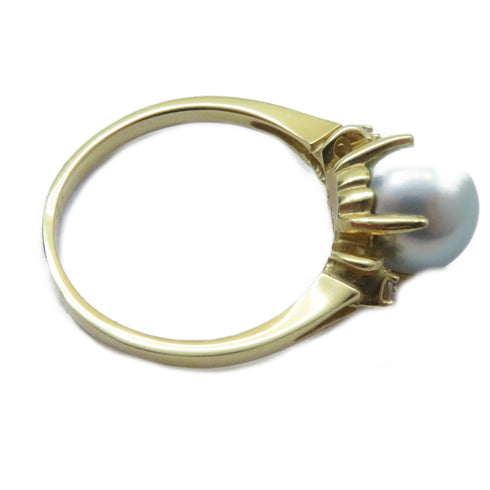 FINE JEWELRY Pearl Ring 14K Yellow Gold White