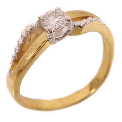 Jewelry 0.25ct Diamond Ring 3.2g 18K Yellow Gold US#6.5