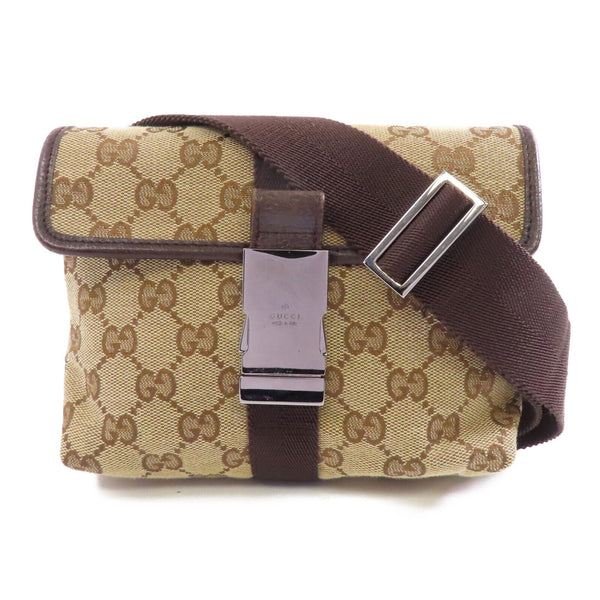 GUCCI GG SHW Waist Bag 131236 Canvas Brown