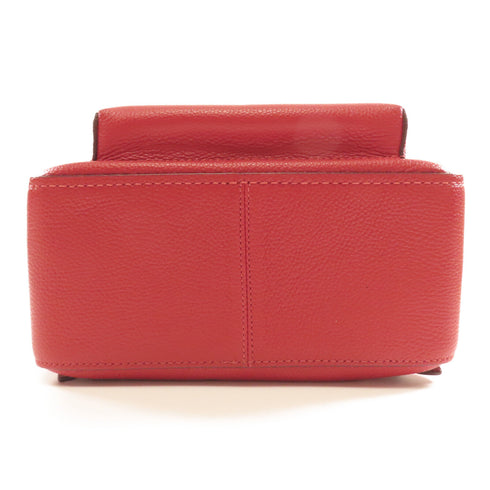 COACH GHW Backpack 31032 Calfskin Leather Red