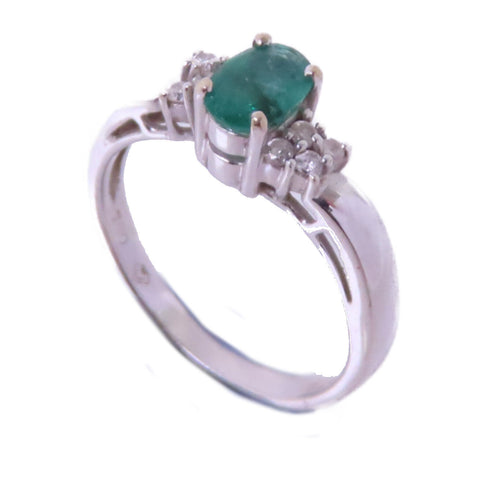 FINE JEWELRY 0.49ct Tourmaline Diamond Ring US#4.75 18K White Gold