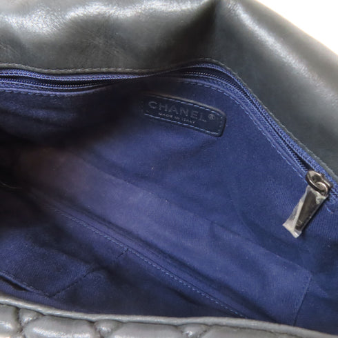 CHANEL Quilted CC SHW Chain Shoulder Bag Calfskin Leather Black v8