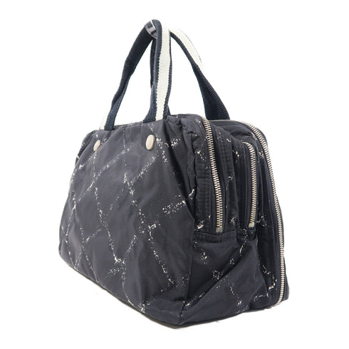 CHANEL CC Travel Line Hand Bag Nylon Black