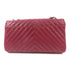 CHANEL CC SHW Chain Shoulder Bag Lambskin Leather Red