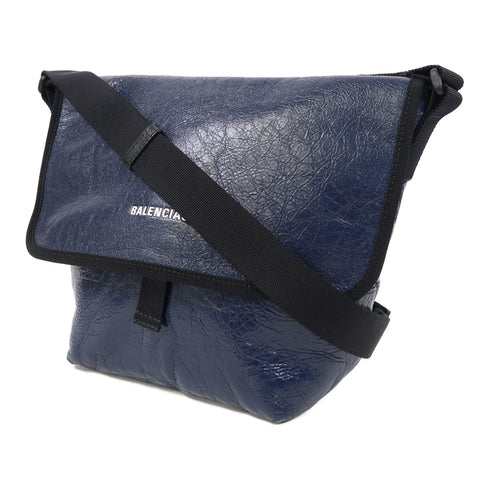 BALENCIAGA Shoulder Bag Calfskin Leather Blue