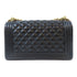 CHANEL Quilted CC GHW Boy Chanel Chain Shoulder Bag 67086 Calfskin Leather Black
