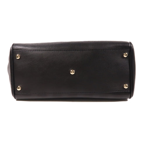 VERSACE GHW 2 Way Shoulder Bag Handbag Calfskin Leather Black