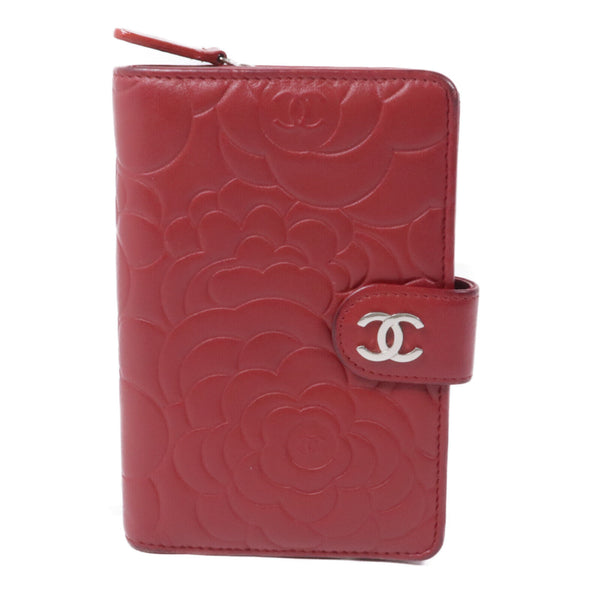CHANEL CC SHW Wallet Lambskin Leather Red