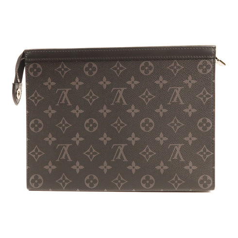 LOUIS VUITTON SHW Pochette Voyage MM Clutch M61692 Monogram Eclipse Black/Grey