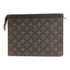 LOUIS VUITTON SHW Pochette Voyage MM Clutch M61692 Monogram Eclipse Black/Grey