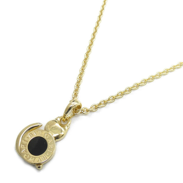 BVLGARI Necklace Onyx Cat 18K Yellow Gold Black 15.6g