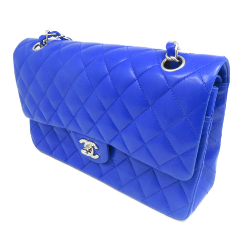 CHANEL Quilted CC SHW Classic Chain Shoulder Bag Lambskin Leather Blue