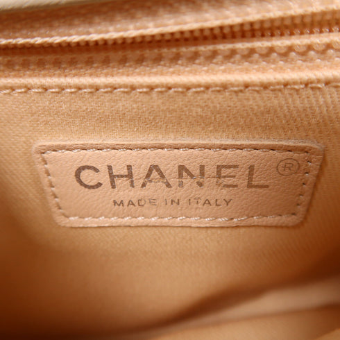 CHANEL CC SHW Chain Shoulder Bag Calfskin Leather White