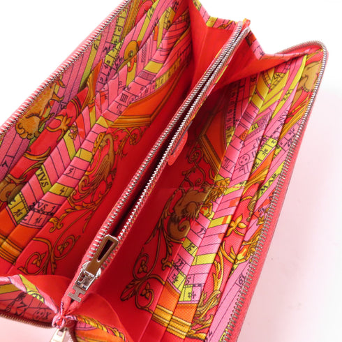 HERMES PHW Silk In Classic Long Wallet Veau Epsom Leather Pink