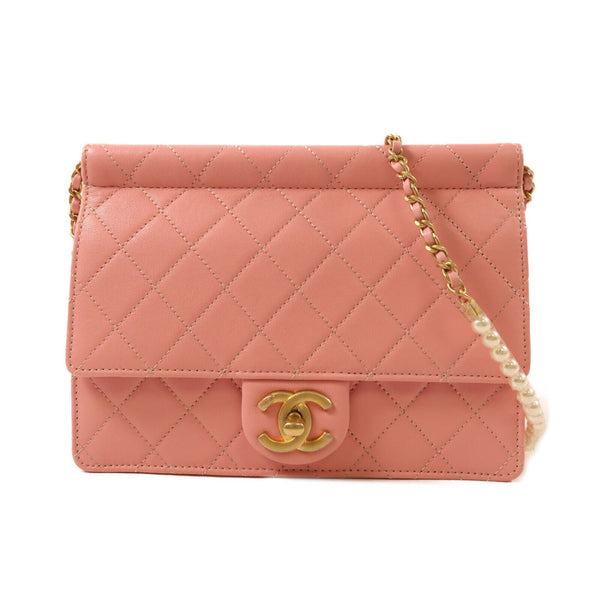 CHANEL CC GHW Chain Shoulder Bag Crossbody Calfskin Leather Pink