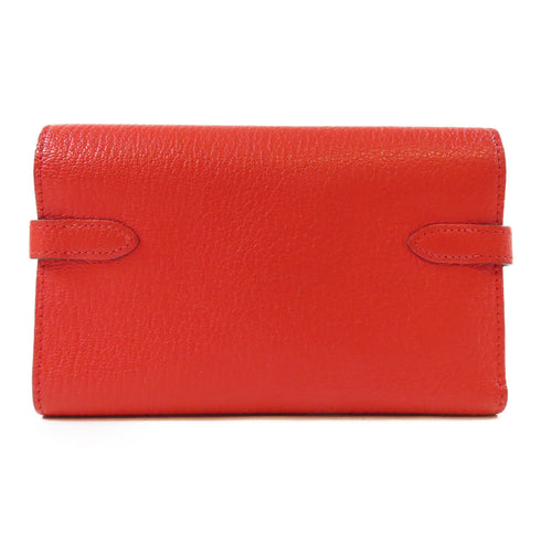 HERMES GHW Kelly Wallet Chevre Leather Rouge Tomate Red