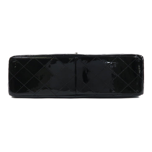 CHANEL CC SHW Large Classic Chain Shoulder Bag Patent Leather Black v1