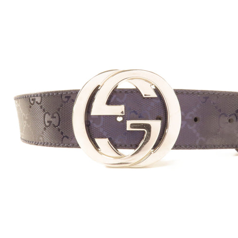 GUCCI GG SHW Belt 114984 PVC Blue