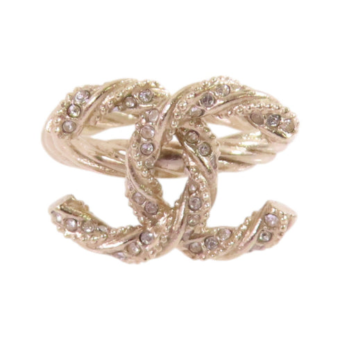 CHANEL CC Ring US#5 B13P Metal Rhinestone