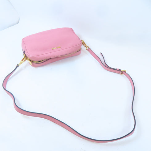 Miu Miu GHW Shoulder Crossbody Bag Calfskin Leather Pink