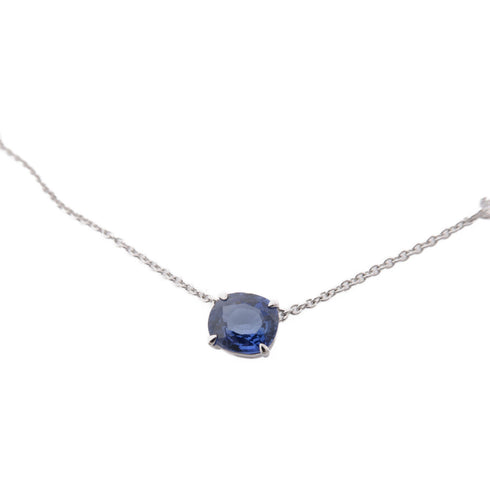 JEWELRY Diamond Sapphire Necklace Accessories 18K White Gold