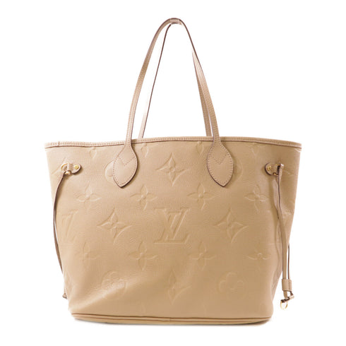 LOUIS VUITTON LV GHW Neverfull MM Shoulder Bag M45686 Monogram Empreinte Beige v1
