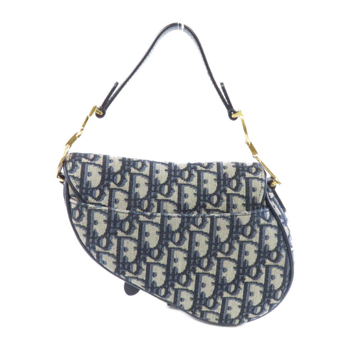 Christian Dior CD GHW Saddle Mini Handbag M0447 CTZQ Canvas Blue