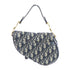 Christian Dior CD GHW Saddle Mini Handbag M0447 CTZQ Canvas Blue