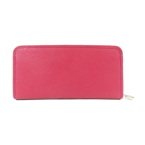 LOEWE SHW Long Round Wallet Calfskin Leather Red
