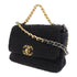 CHANEL CC Chanel 19 2 Way Chain Shoulder Bag Cotton Black