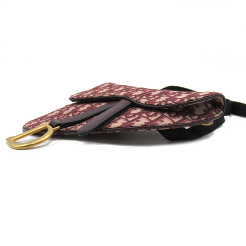 Christian Dior Mini Saddle Waist Hip Bum Bag Canvas Bordeaux Used Women