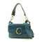 CHLOÉ GHW 2 Way Shoulder Bag C1PWL1 Calfskin Leather Green