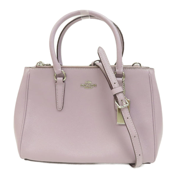 COACH SHW 2 Way Shoulder Bag Calfskin Leather Purple