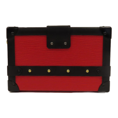 LOUIS VUITTON LV GHW Petite Malle Shoulder Bag M54651 Epi Leather Black/Red