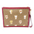 GUCCI GG GHW Gucci x Doraemon Clutch Bag 654503 Coated Canvas Brown Red