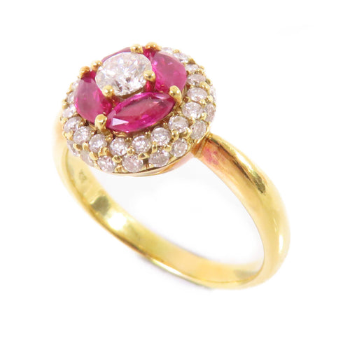 FINE JEWELRY 0.81ct Ruby 0.88ct Diamond Ring US#8.75 18K Yellow Gold