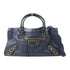 BALENCIAGA GHW Part Time 2 Way Shoulder Handbag 390159 Calfskin Leather Navy