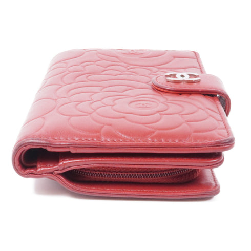 CHANEL CC SHW Wallet Lambskin Leather Red