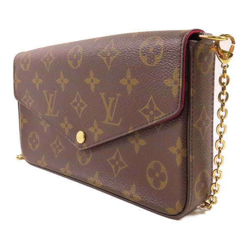 LOUIS VUITTON LV GHW Pochette Felicie Chain Shoulder Bag M61276 Monogram Brown
