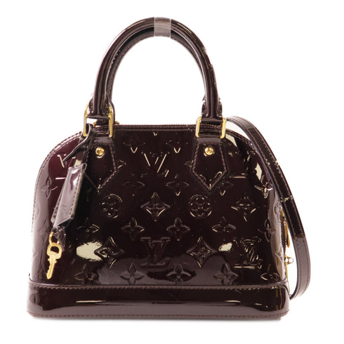 LOUIS VUITTON LV GHW Alma BB 2 Way Shoulder Handbag M91678 Vernis Burgundy