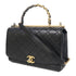 CHANEL Quilted CC GHW SHW 2 Way Shoulder Bag AS1755 Lambskin Leather Black