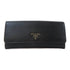 PRADA Long Wallet Calfskin Leather Black/Yellow