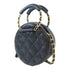 CHANEL Quilted CC GHW Round Chain Bag 2 Way Bag AP1176 Caviar Leather Black