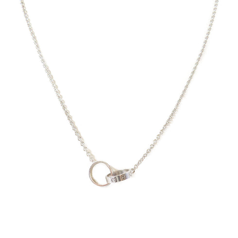 CARTIER Baby Love Necklace 18K White Gold #42cm