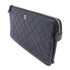 CHANEL Quilted SHW CC Pouch Clutch Lambskin Leather Black